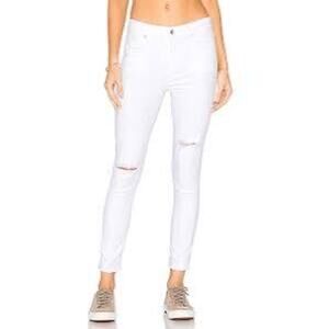 AGOLDE‎ Sophie Crop in Shoreline Destruct Distressed White Summer Size 28
